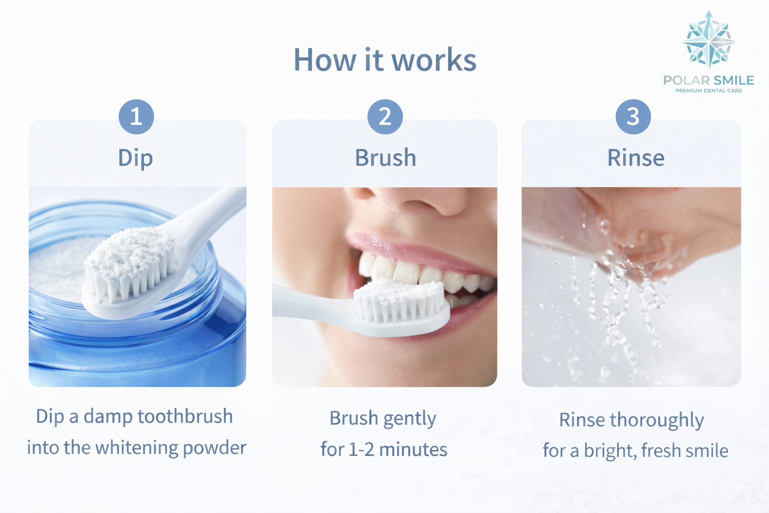 Polar Smile™ – Gentle, Peroxide-Free Teeth Whitening Powder